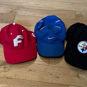 Men’s  Red, Bike Blue, and Black Caps Set